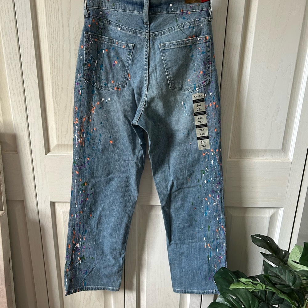 Ariat Blue Paint-Splatter Straight Jeans
